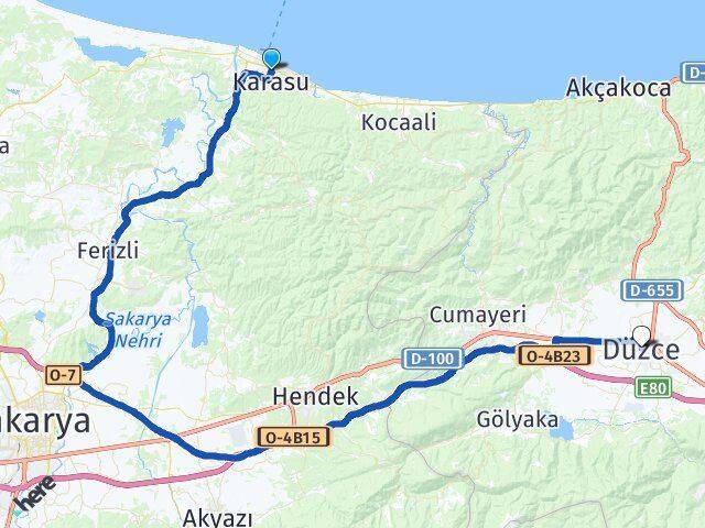 Karasu Otogarı Düzce Arası Kaç Km - Yol Tarifi