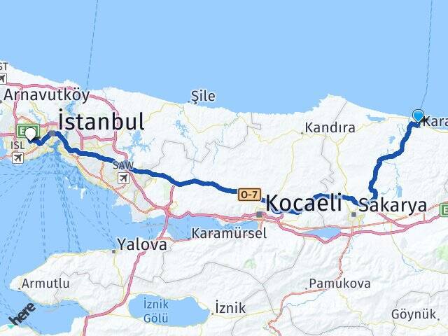 Karasu Otogarı Esenler Arası Kaç Km - Yol Tarifi