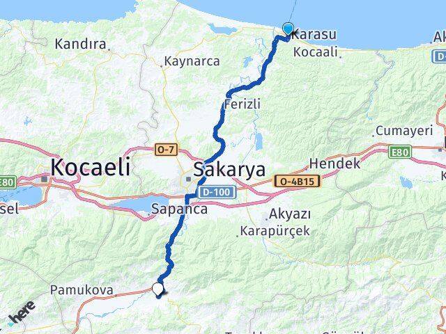 Karasu Otogarı Geyve Arası Kaç Km - Yol Tarifi