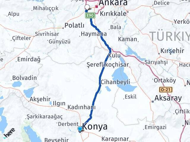 Karatay Otogarı Yaşamkent Arası Kaç Km - Yol Tarifi