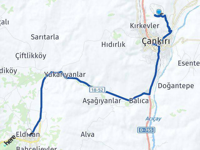 Karatekin Üniversitesi Eldivan Arası Kaç Km - Yol Tarifi