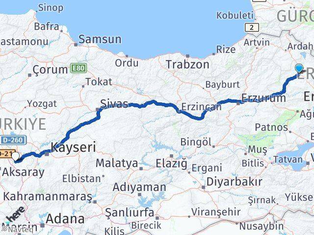 Kars Acıgöl Nevşehir Arası Kaç Km - Yol Haritası