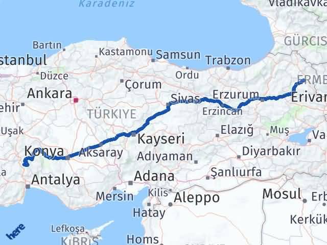 Kars Ağlasun Burdur Arası Kaç Km - Yol Haritası