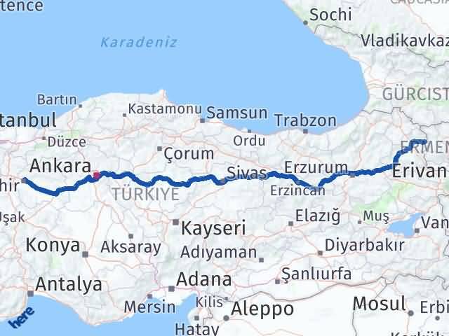 Kars Akyaka Eskişehir Arası Kaç Km - Yol Haritası