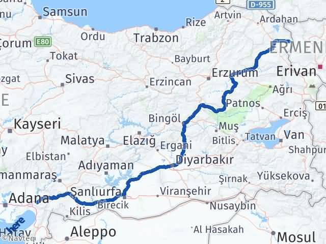 Kars Akyaka Osmaniye Arası Kaç Km - Yol Haritası