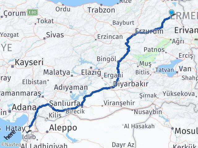 Kars Antakya Hatay Arası Kaç Km - Yol Haritası