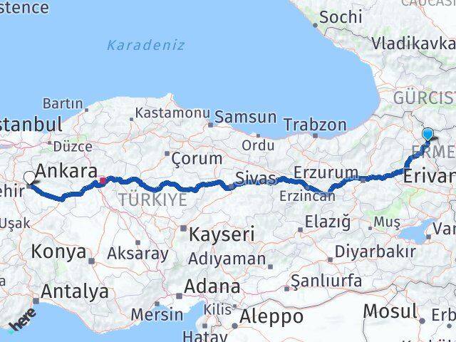Kars Arpaçay Eskişehir Arası Kaç Km - Yol Haritası