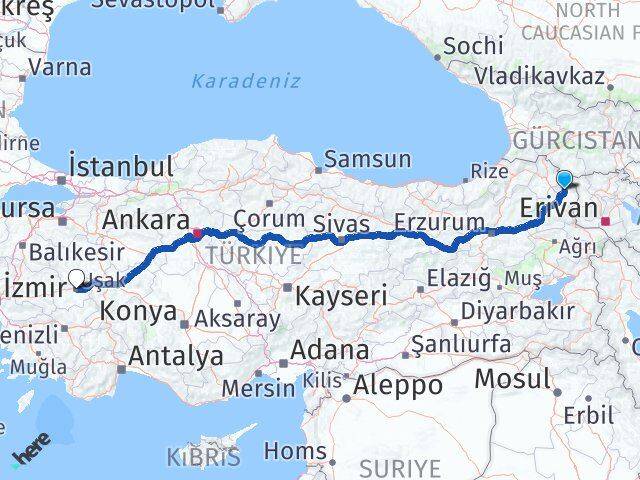 Kars Arpaçay Uşak Arası Kaç Km - Yol Haritası