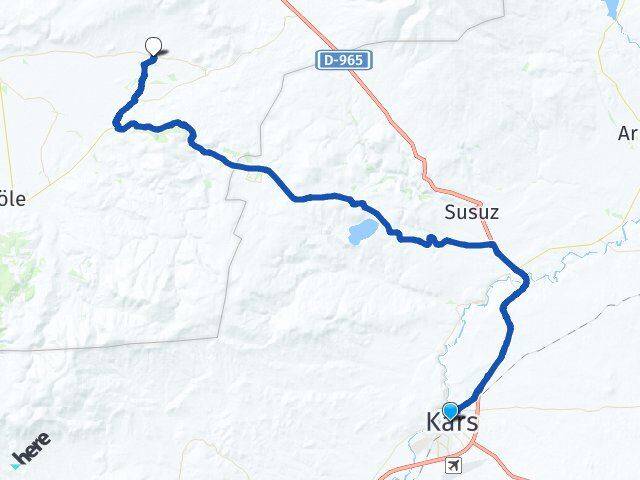 Kars Arpaşen Göle Ardahan Arası Kaç Km - Yol Haritası