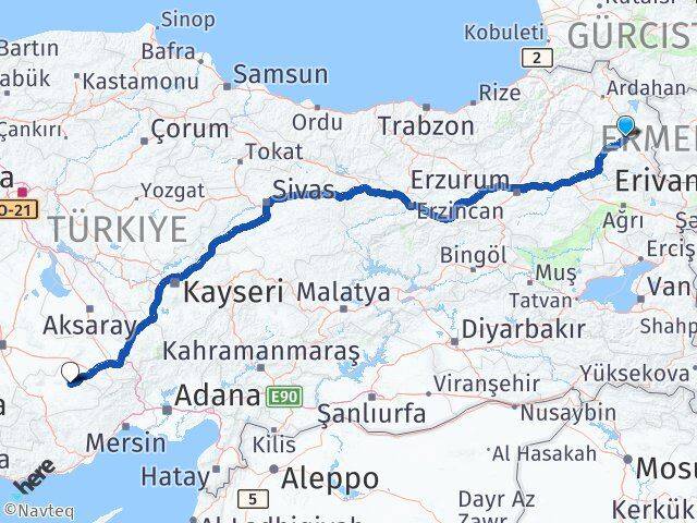 Kars Ayrancı Karaman Arası Kaç Km - Yol Haritası