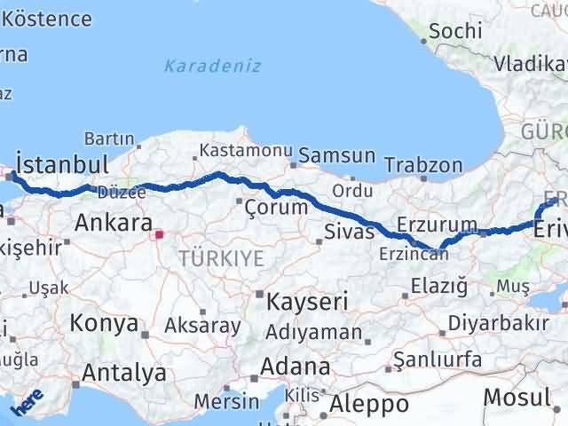 Kars Beykoz İstanbul Arası Kaç Km - Yol Haritası