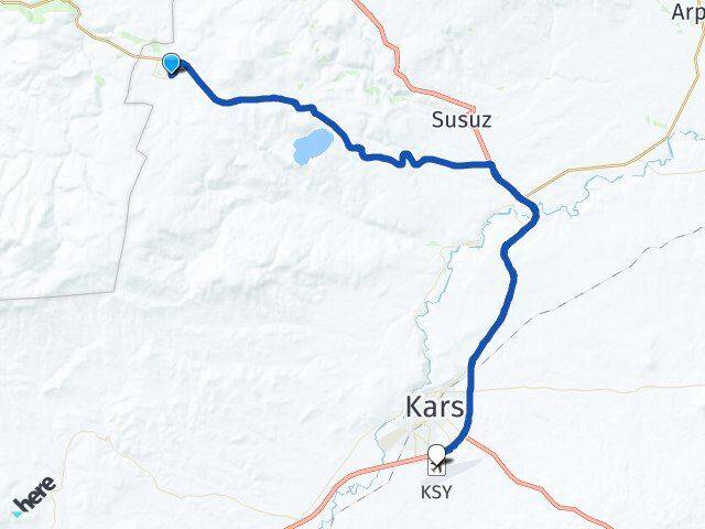 Boğatepe Kars Harakani Havalimanı Arası Kaç Km - Yol Tarifi