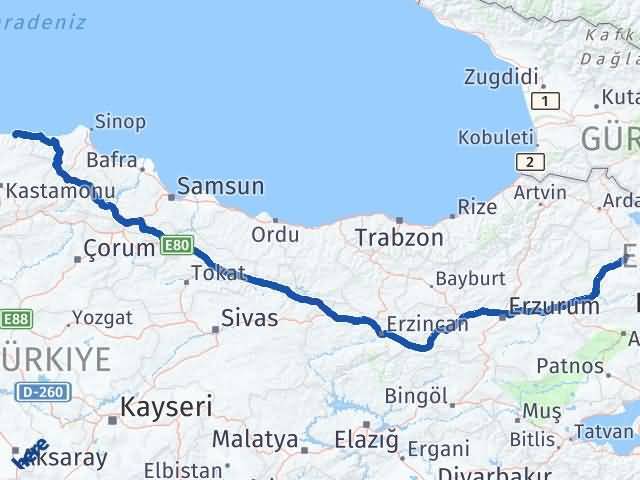 Kars Bozkurt Arası Kaç Km - Yol Tarifi