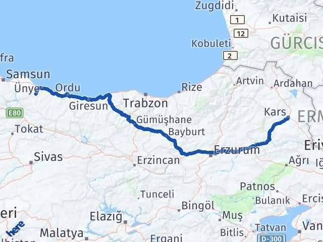 Kars Çaybaşı Arası Kaç Km - Yol Tarifi