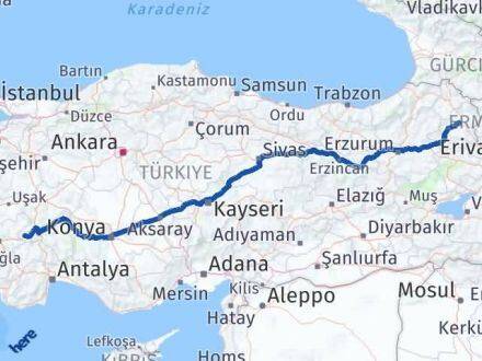 Kars Dazkırı Afyonkarahisar Arası Kaç Km - Yol Haritası