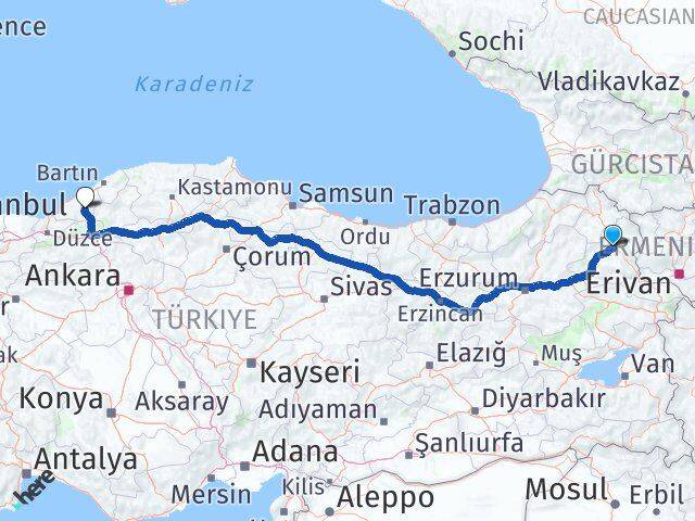 Kars Devrek Zonguldak Arası Kaç Km - Yol Haritası