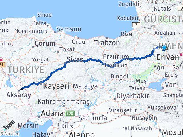 Kars Digor Aksaray Arası Kaç Km - Yol Haritası