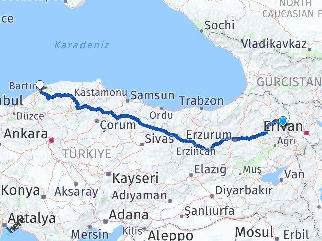 Kars Digor Bartın Arası Kaç Km - Yol Haritası