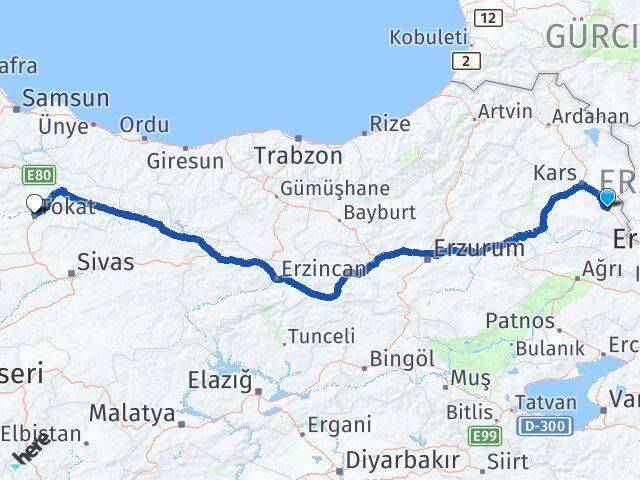 Digor Tokat Arası Kaç Km - Yol Tarifi