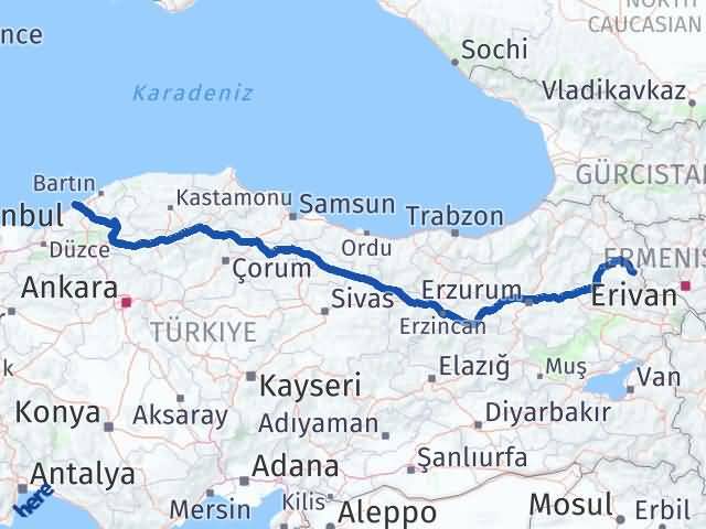 Kars Digor Zonguldak Arası Kaç Km - Yol Haritası