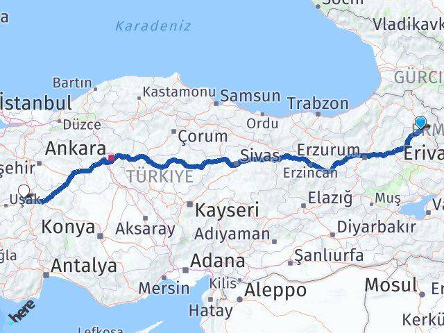 Kars Dumlupınar Kütahya Arası Kaç Km - Yol Haritası