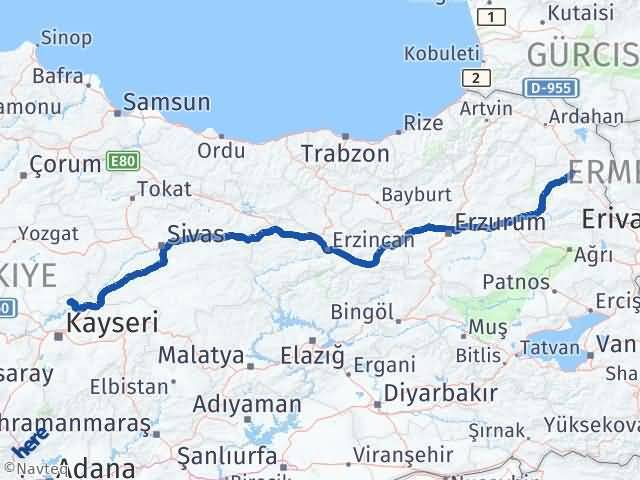 Kars Felahiye Arası Kaç Km - Yol Tarifi