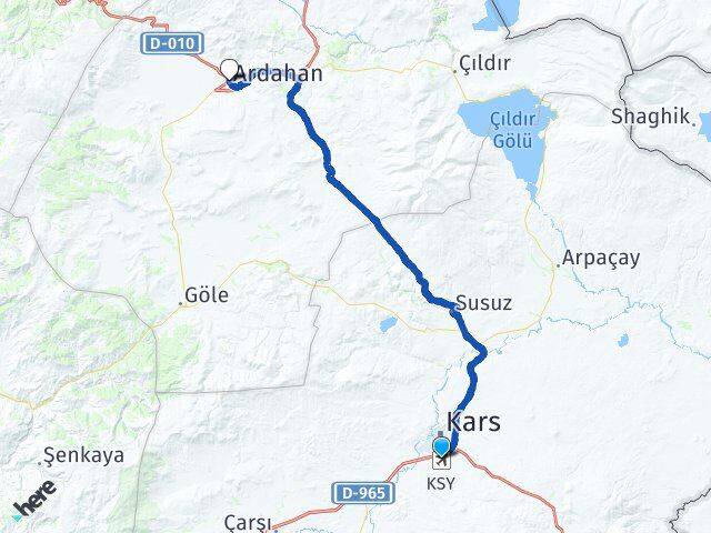 Kars Harakani Havalimanı Ardahan Arası Kaç Km - Yol Tarifi