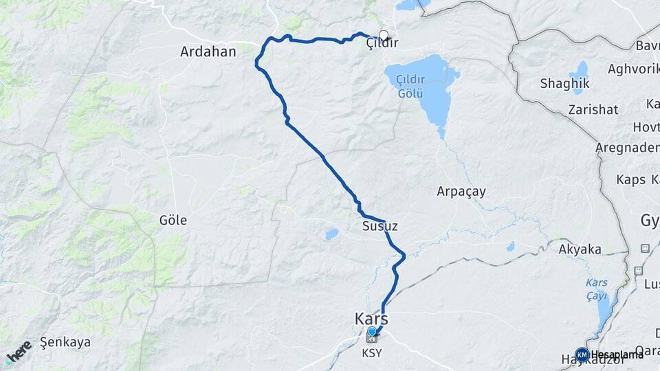 Kars Harakani Havalimanı Çıldır Arası Kaç Km - Yol Tarifi