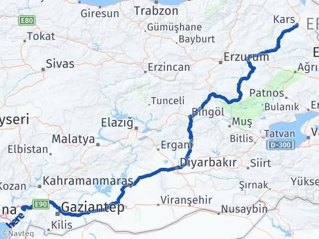 Kars Hasanbeyli Osmaniye Arası Kaç Km - Yol Haritası