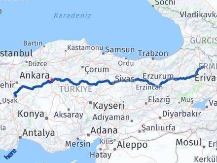 Kars İhsaniye Afyonkarahisar Arası Kaç Km - Yol Haritası