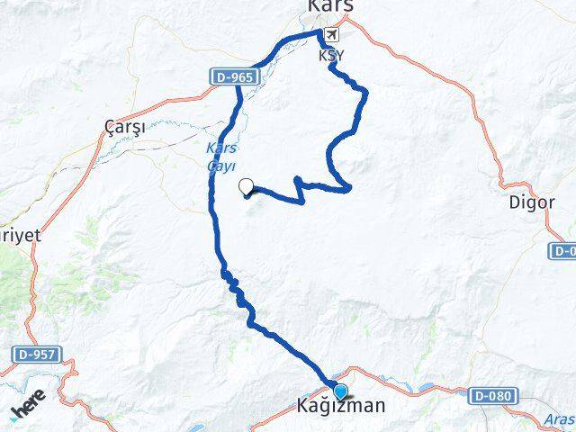 Kars Kağızman Ağadeve Arası Kaç Km - Yol Haritası