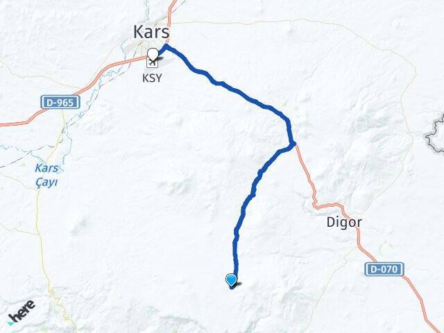 Akçakale Kars Harakani Havalimanı Arası Kaç Km - Yol Tarifi