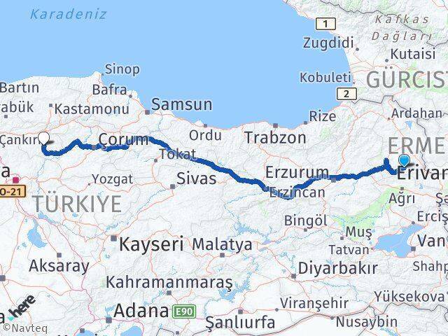 Kağızman Çankırı Arası Kaç Km - Yol Tarifi