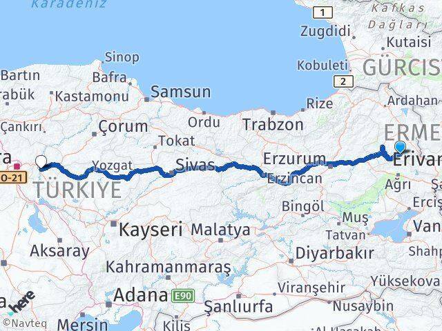 Kağızman Kırıkkale Arası Kaç Km - Yol Tarifi