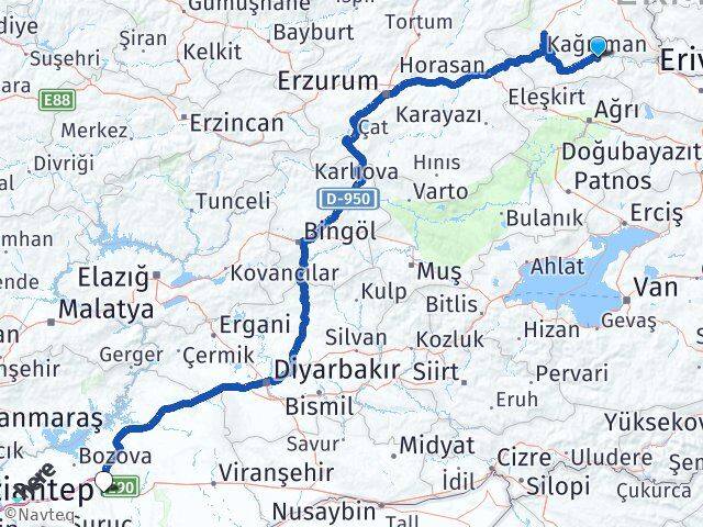 Kağızman Şanlıurfa Arası Kaç Km - Yol Tarifi