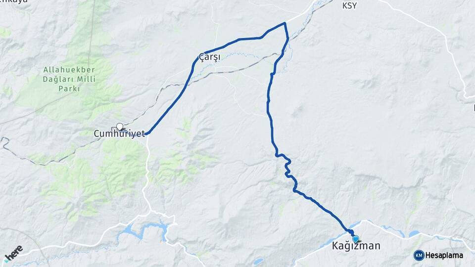 Kars Kağızman Sarıkamış Arası Kaç Km - Yol Haritası