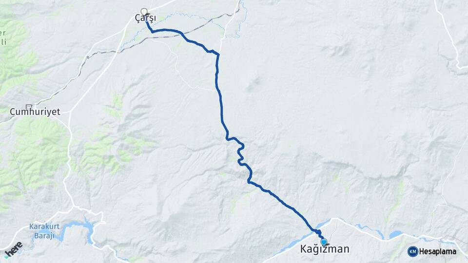Kars Kağızman Selim Arası Kaç Km - Yol Haritası