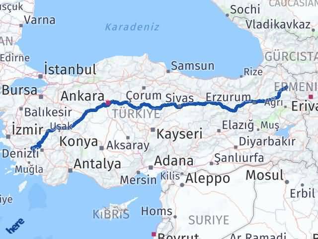 Kars Karacasu Aydın Arası Kaç Km - Yol Haritası