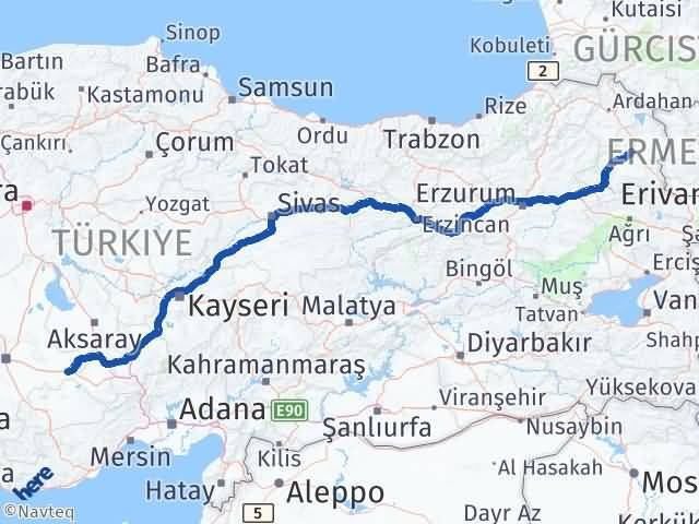 Kars Karapınar Konya Arası Kaç Km - Yol Haritası