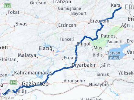 Kars Musabeyli Kilis Arası Kaç Km - Yol Haritası