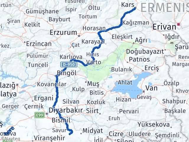 Kars Ömerli Arası Kaç Km - Yol Tarifi
