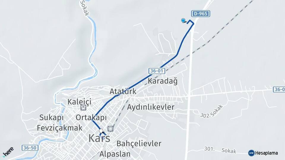 Kars Otogarı Kars Arası Kaç Km - Yol Tarifi