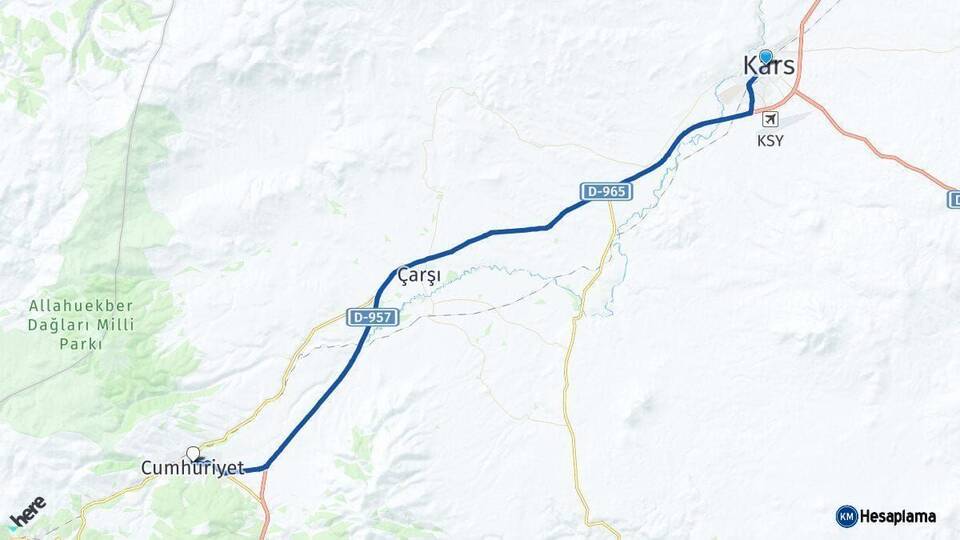 Kars Sarıkamış Arası Kaç Km - Yol Haritası