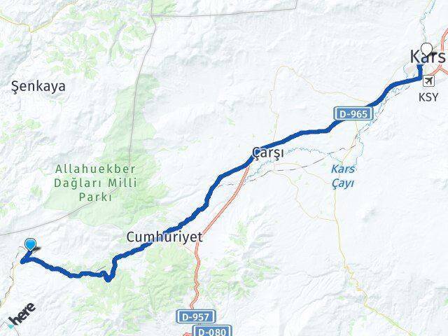 Sırbasan Kars Arası Kaç Km - Yol Tarifi