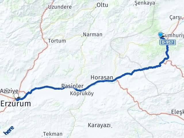 Kars Sarıkamış Yakutiye Erzurum Arası Kaç Km - Yol Haritası
