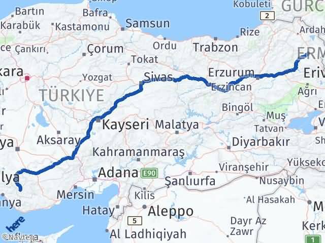 Kars Sarıveliler Karaman Arası Kaç Km - Yol Haritası
