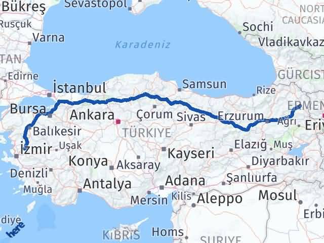 Kars Saruhanlı Manisa Arası Kaç Km - Yol Haritası