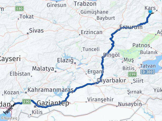 Kars Selim Osmaniye Arası Kaç Km - Yol Haritası