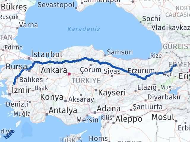 Kars Soma Manisa Arası Kaç Km - Yol Haritası