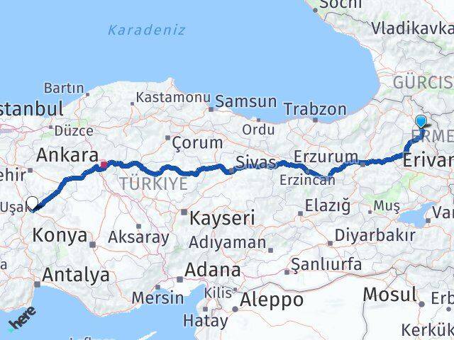 Kars Susuz Afyonkarahisar Arası Kaç Km - Yol Haritası